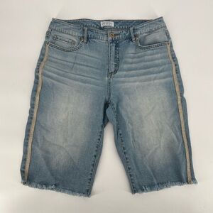 Sofía By Sofia Vergara Cut Off Bermuda Gold Stripe Jeans Shorts Size 8 Women’s